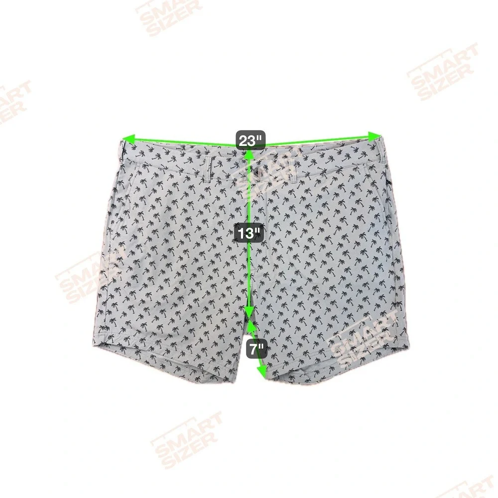 Bonobos Mens Shorts Size 44 Gray‎ Black Palm Tree Print Golf Casual